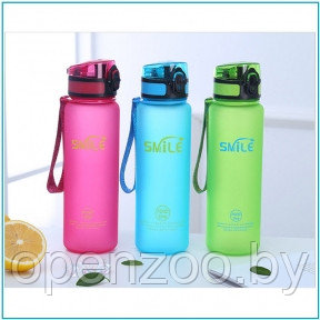 Фитнес бутылка для воды с держателем Smile Classics (качество А) Зеленая
