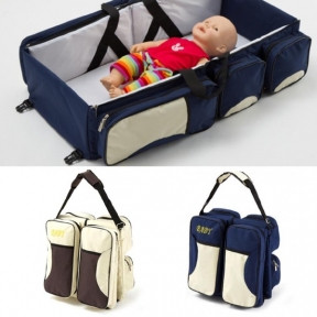 Детская сумка кровать Baby Travel Bed and Bag от 0 до 12 мес. (Складная дорожная люлька переноска) - фото 1 - id-p109390316