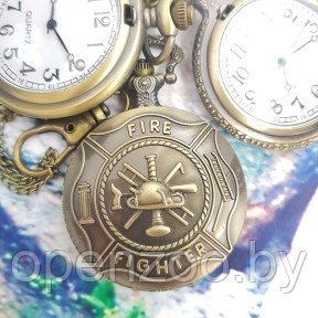Карманные часы с цепочкой и карабином Пожарная служба - фото 1 - id-p116017848