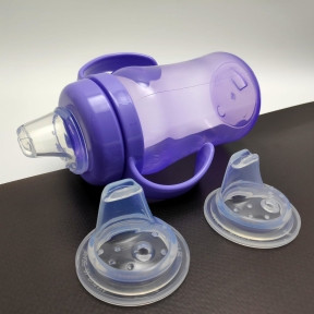 Силиконовый носик поильник (комплект 2 шт) BABY FLOW TWO для детских бутылочек - фото 1 - id-p179674212