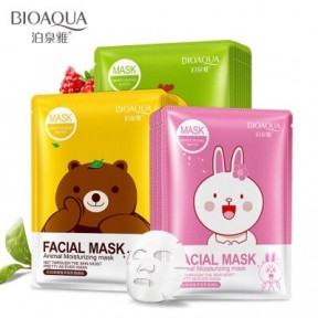 Тканевая маска для лица Bioaqua Facial Mask Animal Moisturizing для увлажнения кожи, 30 гр. С цветами вишни - фото 1 - id-p113124832