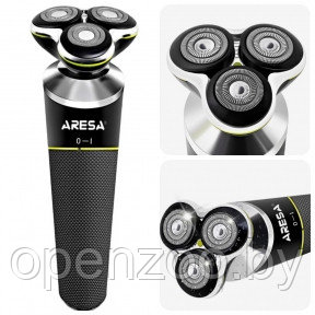 Электробритва Aresa AR-4601, 10 Вт, роторная, 3 головки, сухое/влажное бритьё, 220 В/АКБ - фото 1 - id-p164300637