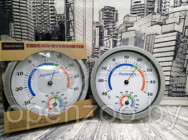 Термометр настенный с гигрометром Anymeters ТН-2F, механический, от -30 до 50C (20 см)