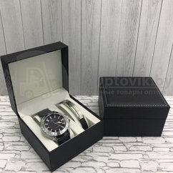 Подарочный набор 2 в 1 мужские кварцевые часы и браслет Модель 22