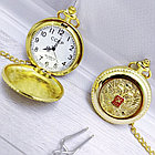Карманные часы на цепочке Герб Золото / Белый циферблат, фото 2