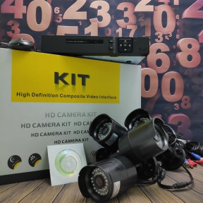 Готовый комплект видеонаблюдения для дачи, дома, офиса на 4 камеры 1Мп видеорегистратор - фото 1 - id-p153788325