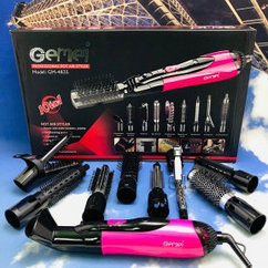 Уценка Фен мультистайлер GEMEI GM-4835 10в1 / воздушный стайлер для волос Розовый (мятая коробка)