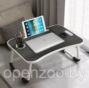 Складной стол (столешница) трансформер для ноутбука / планшета с подстаканником Folding Table, 59х40 см - фото 1 - id-p145110787