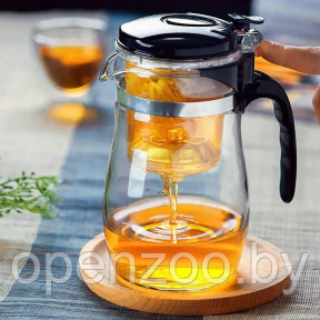 Чайник заварочный стеклянный с клавишей Гунфу Sama 750 мл. Чайник для заварки чая пуэр Типод - фото 1 - id-p160980210