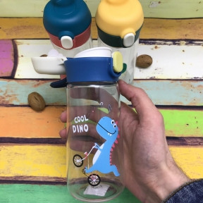 Пластиковая детская бутылка для воды Дино, 350 мл Синий Dino - фото 1 - id-p153788372