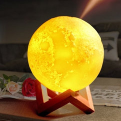 Увлажнитель (аромадиффузор) воздуха Moon Lamp Humidifier с функцией ночника, 1500ml, USB Белая (без пульта,