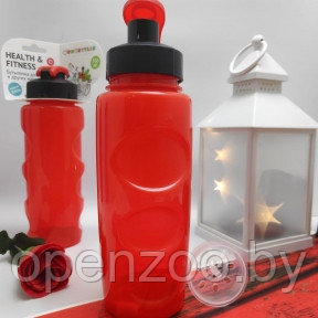 Анатомическая бутылка с клапаном Healih Fitness для воды и других напитков, 500 мл. Сито в комплекте Красная - фото 1 - id-p180027059