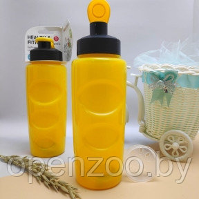 Анатомическая бутылка с клапаном Healih Fitness для воды и других напитков, 500 мл. Сито в комплекте Желтая