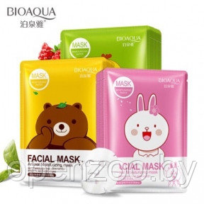 Тканевая маска для лица Bioaqua Facial Mask Animal Moisturizing для увлажнения кожи, 30 гр. С цветами вишни