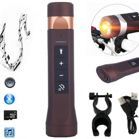 Колонка фонарик для велосипеда Multifunctional music torch (фонарик радио MР3 Bluetooth гарнитура) - фото 1 - id-p109388798