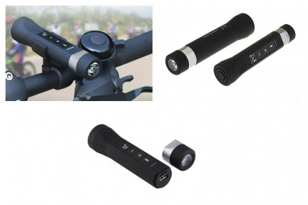 Колонка фонарик для велосипеда Multifunctional music torch (фонарик радио MР3 Bluetooth гарнитура) Черный - фото 1 - id-p109388799