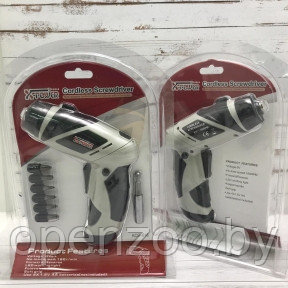 Шуруповерт X-Power Cordless Screwdriver на батарейках с набором бит KCS-616 Серый - фото 1 - id-p143214810