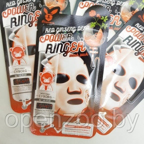 Тканевая маска ELIZAVECCA  23ml, Original Korea Омолаживающая с женьшенем Red Ginseng Deep Power Ringer Mask