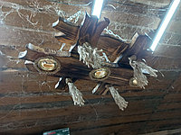 Люстра рустикальная из натурального дерева "Слободан" на 3 лампы