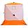 Палатка зимняя куб СЛЕДОПЫТ 1,5 х1,5 м, Oxford 210D PU 1000, 2-местная, цв. бело-оранж., фото 7