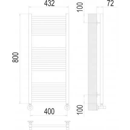 Аврора П16 400х800 Полотенцесушитель водяной TERMINUS, фото 2
