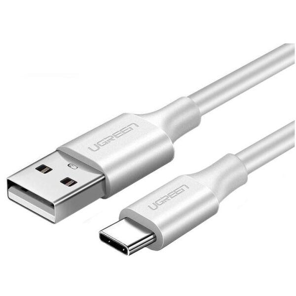 Кабель Type-C UGREEN 60121 1м, 3A, силиконовый белый