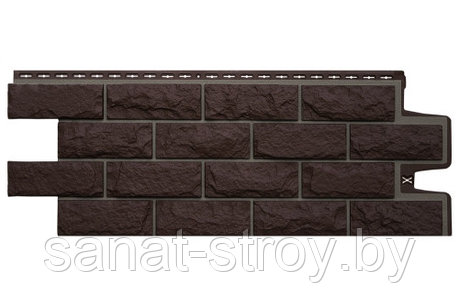 Фасадная панель Grand Line Колотый камень Design шоколадный со швом RAL 7006, фото 2