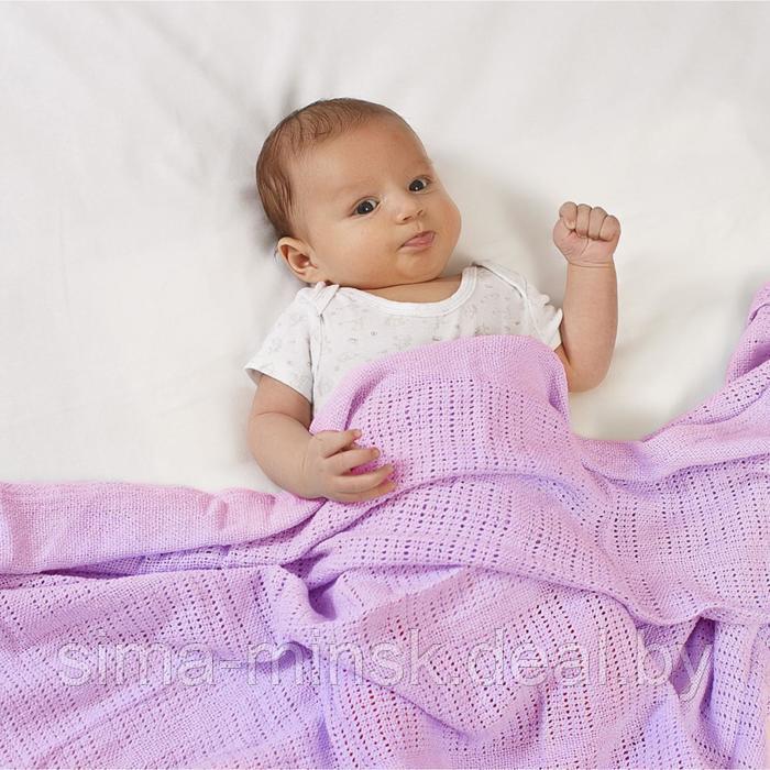 Одеяло вязаное, размер 100х140 см, цвет розовый - фото 3 - id-p190897651