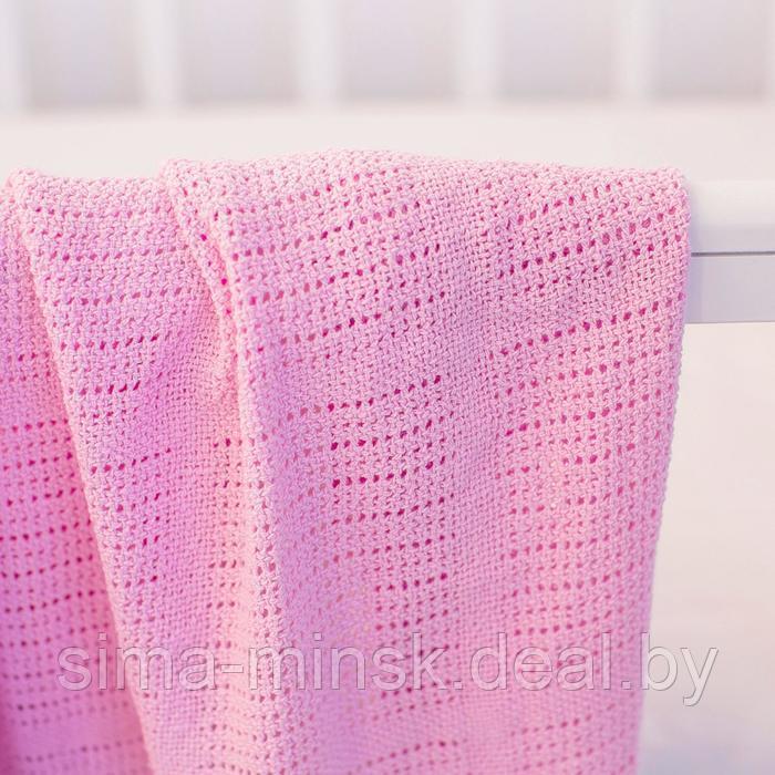 Одеяло вязаное, размер 100х140 см, цвет розовый - фото 7 - id-p190897651