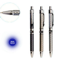 Автоматическая шариковая ручка: "Piano", чернила на масляной основе, серебристый корпус с рисунком, PS-007