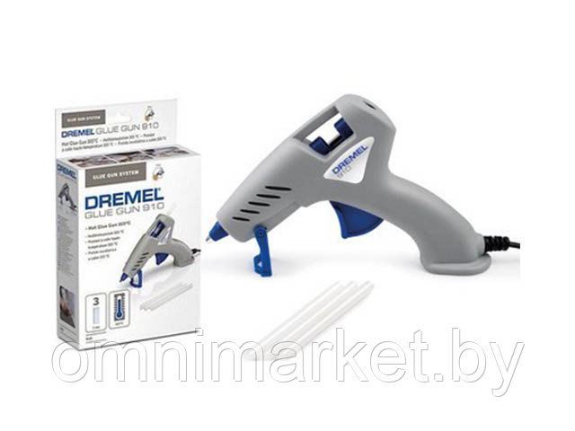 Пистолет клеевой DREMEL 910 в кор. + 3 клеевых стержня (20 Вт, 7 мм, 5 г/мин) (Свободный, можете за)