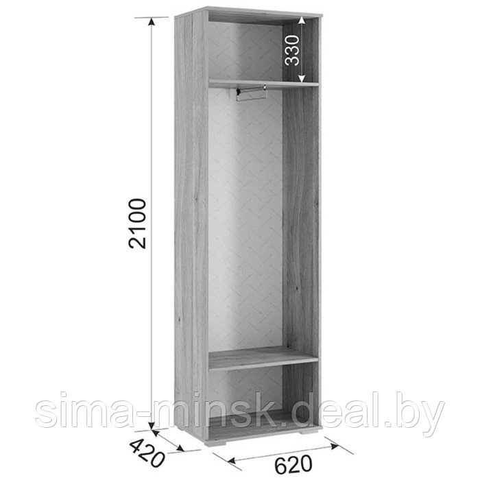Шкаф двухдверный «Лайк 08.01», 620 × 420 × 2100 мм, цвет дуб мария / индиго - фото 3 - id-p190964149