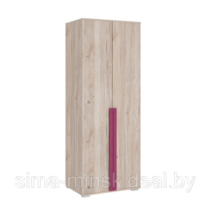 Шкаф двухдверный «Лайк 04.01», 800 × 550 × 2100 мм, цвет дуб мария / фуксия - фото 1 - id-p190964194