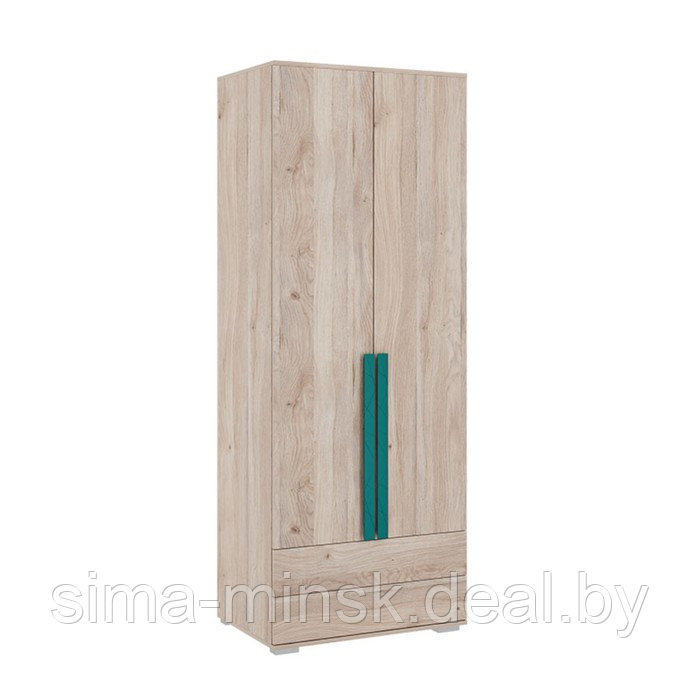 Шкаф двухдверный «Лайк 55.01», 800 × 550 × 2100 мм, цвет дуб мария / изумруд - фото 1 - id-p190964208