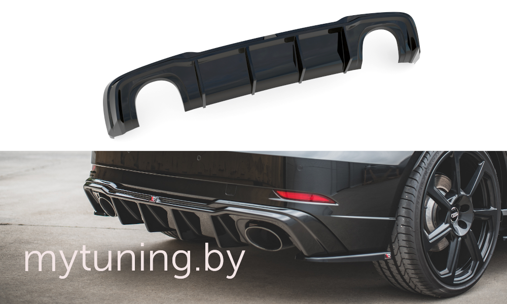 Диффузор бампера заднего для AUDI RS3 8V Sportback рестайлинг (17-...), фото 1