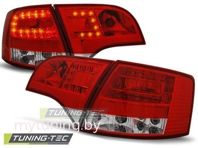 Задние фонари Audi A4 B7 avant red white led