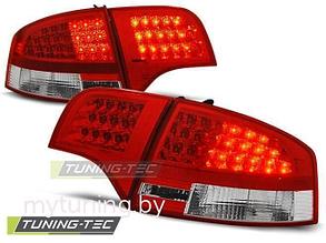 Задние фонари Audi A4 B7 sedan red white led