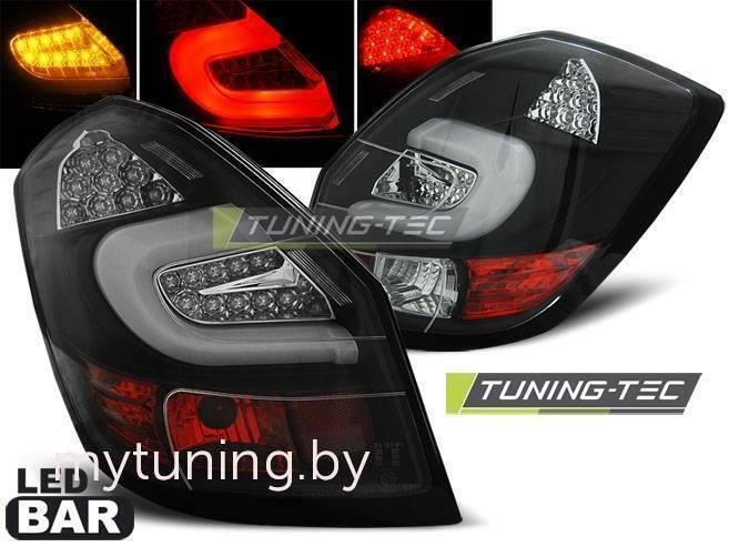Задние фонари Skoda Fabia 2 black led bar
