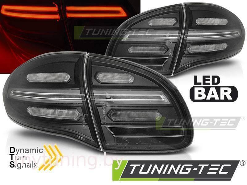 Задние фонари LED BAR BLACK SEQ для Porsche Cayenne 958