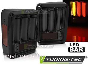 Задние фонари для Jeep Wrangler JK (07-18) LED черные темные