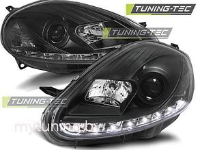 Передние фары Fiat Grande Punto daylight black
