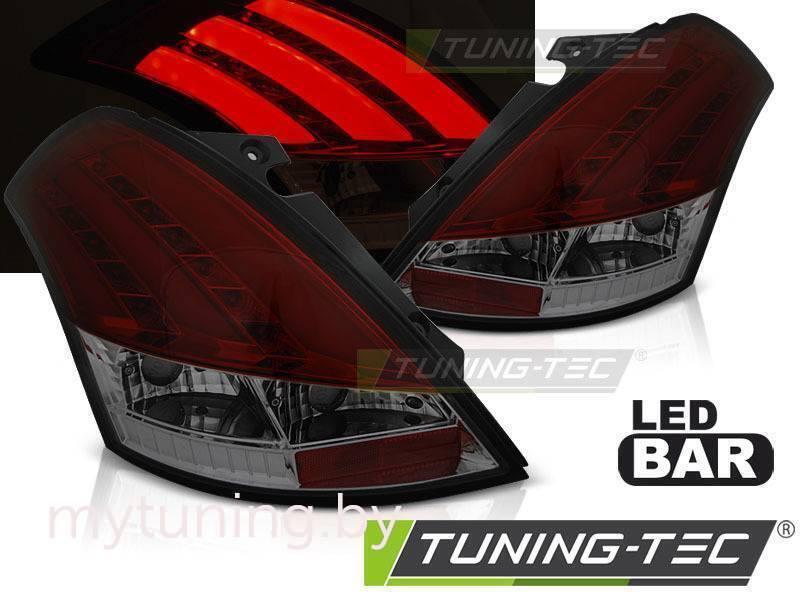 Задние фонари для Suzuki Swift III (10-17) LED красные темные