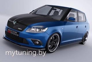 Сплитер переднего бампера для Skoda Fabia 2 RS