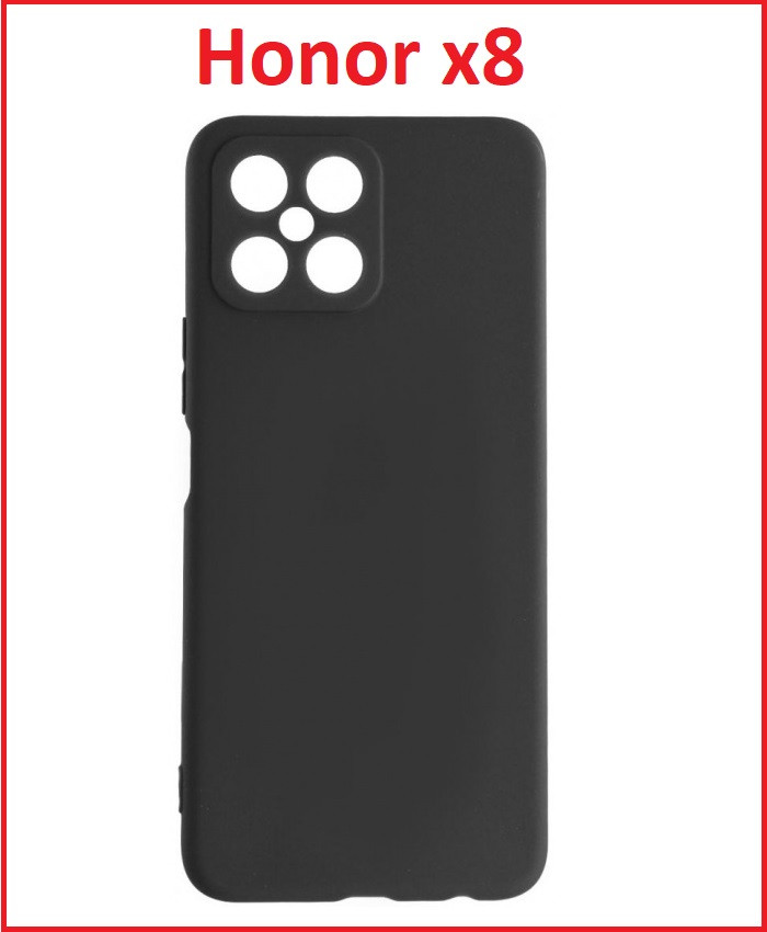 Чехол-накладка для Huawei Honor X8 (силикон) черный с защитой камеры - фото 1 - id-p189646699