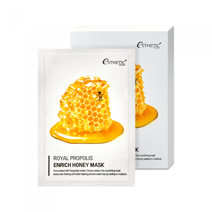 Тканевая маска для лица МЕД/ПРОПОЛИС ROYAL PROPOLIS ENRICH HONEY MASK (ESTHETIC HOUSE), 25 мл - фото 1 - id-p190991666