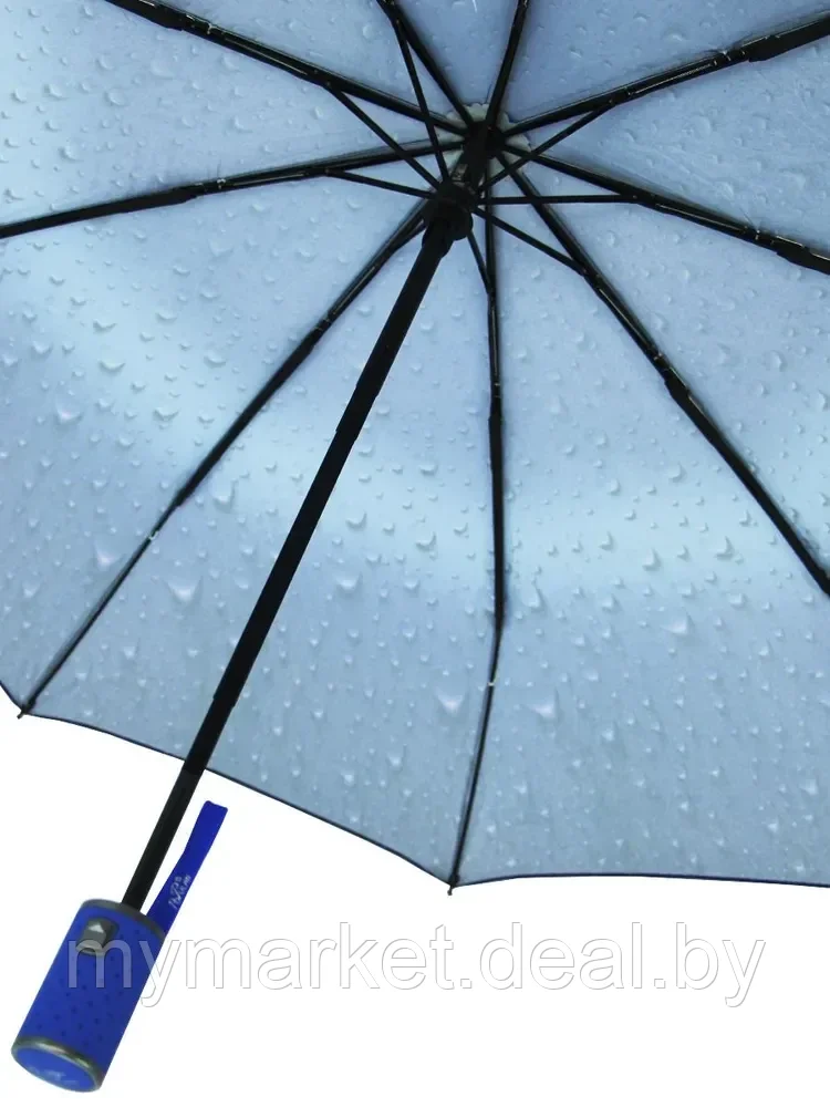 Зонт женский складной полуавтомат Popular "Blue drop" (9 спиц усиленные) - фото 3 - id-p190997710