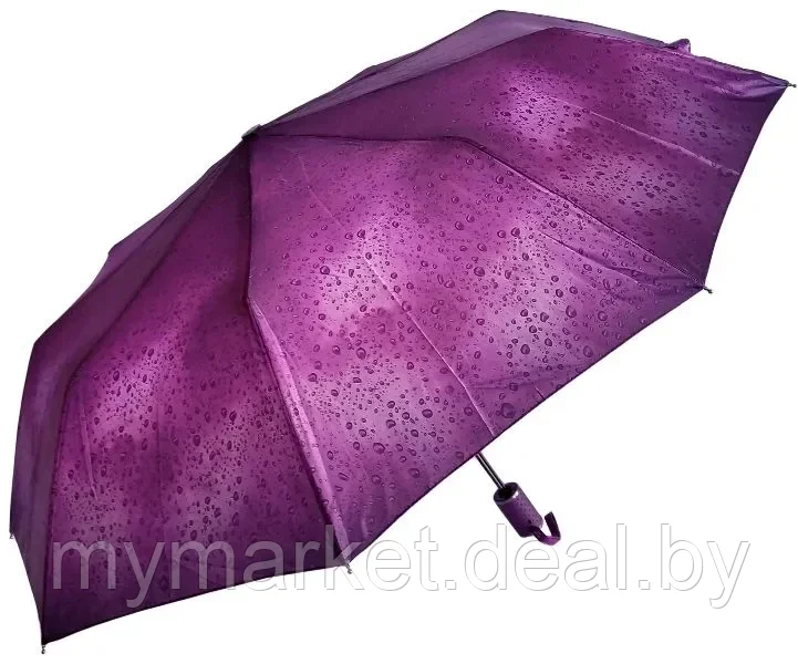 Зонт женский складной полуавтомат Popular "Purple drop" (9 спиц усиленные) - фото 1 - id-p190997712