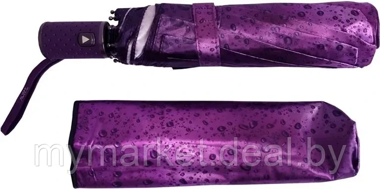 Зонт женский складной полуавтомат Popular "Purple drop" (9 спиц усиленные) - фото 5 - id-p190997712