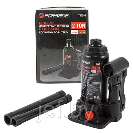 Домкрат бутылочный 2т с клапаном FORSAGE F-T90204 DS, фото 2