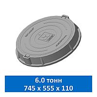 Люк средний канализационный 6.0 т Сандкор серый